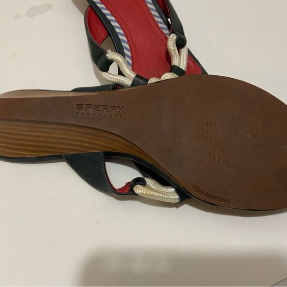 SPERRY Nautical Knot Sandal, Red, White & Blue size 8M - Picture 5 of 8